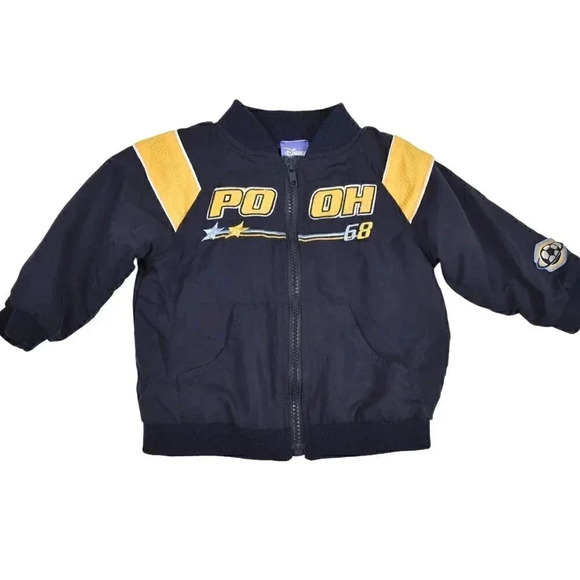 Disney Winnie The Pooh Soccer Varsity Baby Jacket Coat Blue Yellow 18M - Picture 7 of 7